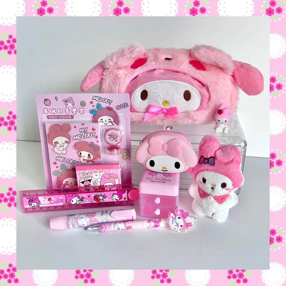💝(MY324) My Melody Adorable 10-Piece Pencil Case Mini Bundle!